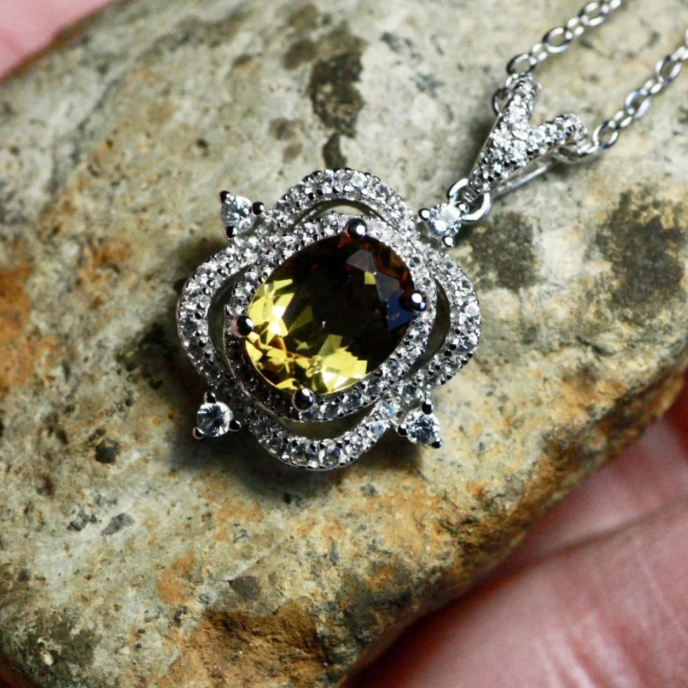 Victorian Design Color Change Diaspore Pendant Sterling Silver - Picture 10 of 11